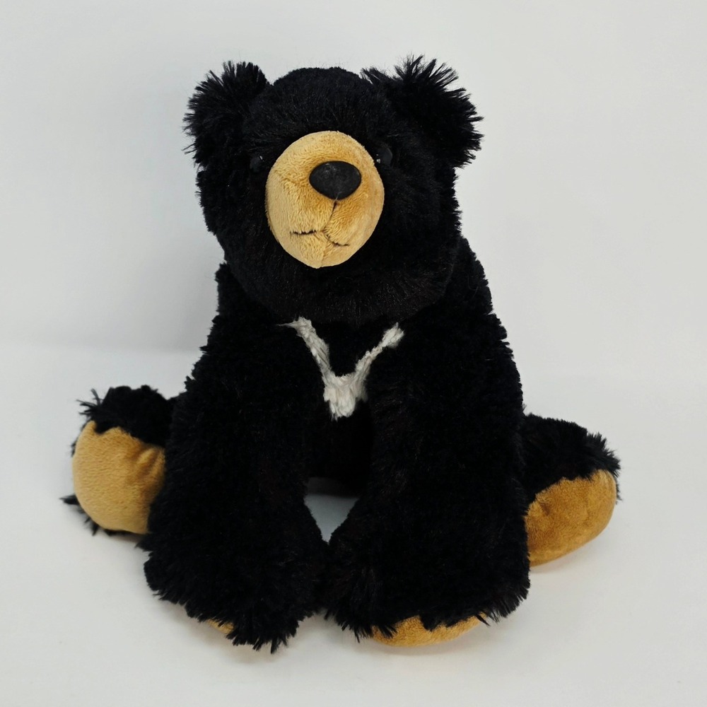 Wishpets Sunny Bear Plush 11" Black Weighted Stuffed Animal 2009 Soft Floppy V